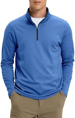 Men's fleece-lined quarter zip, royal blue