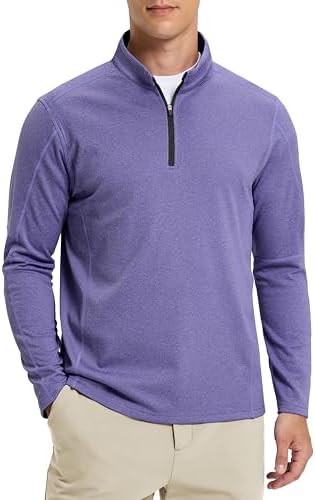 Men's fleece-lined quarter zip, smoke purple