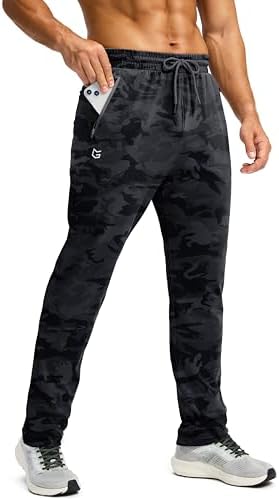 Men's fleece-lined winter pants, grey camo