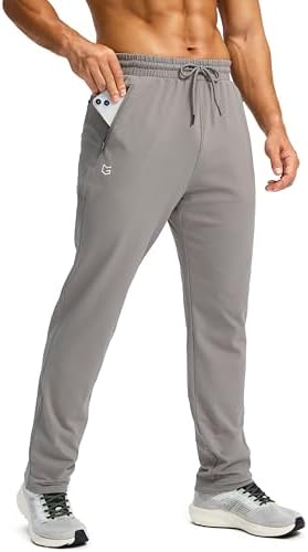 Men's fleece-lined winter pants, light grey