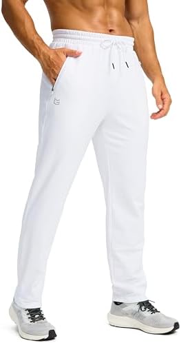Men's fleece-lined winter pants, white