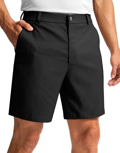 Men's golf dress shorts, three inseams, black