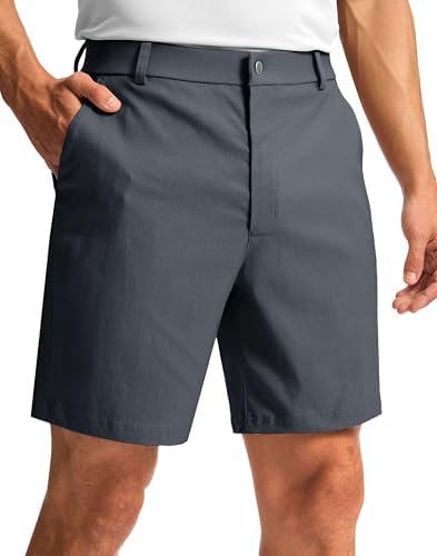 Men's golf dress shorts, three inseams, dark grey