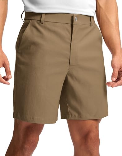 Men's golf dress shorts, three inseams, dark khaki