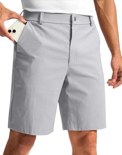 Men's golf dress shorts, three inseams, gull gray