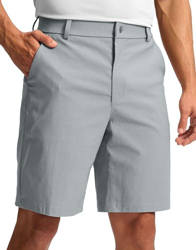 Men's golf dress shorts, three inseams, light grey