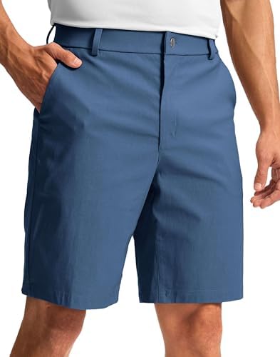 Men's golf dress shorts, three inseams, slate blue