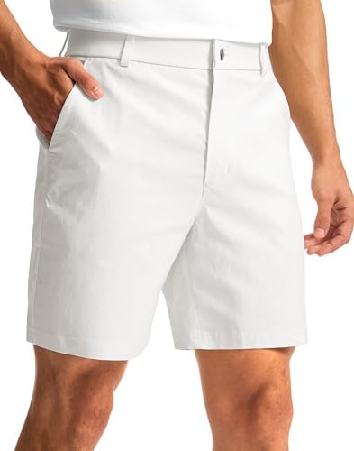 Men's golf dress shorts, three inseams, white