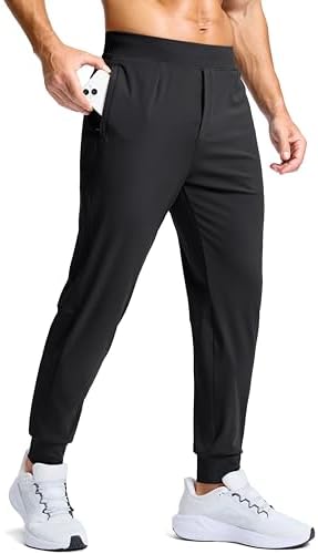 Men's golf joggers, zip pockets, black