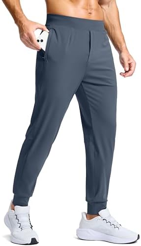 Men's golf joggers, zip pockets, dusty blue