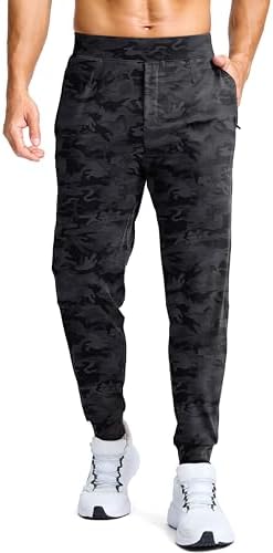 Men's golf joggers, zip pockets, gray camo