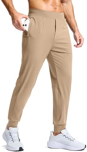 Men's golf joggers, zip pockets, khaki
