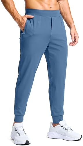 Men's golf joggers, zip pockets, slate blue