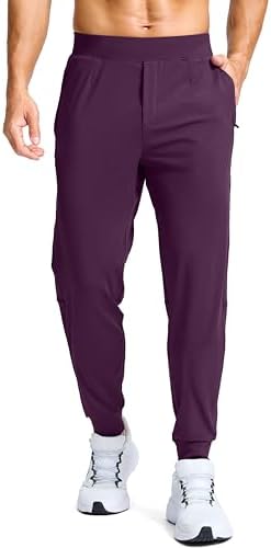 Men's golf joggers, zip pockets, wine