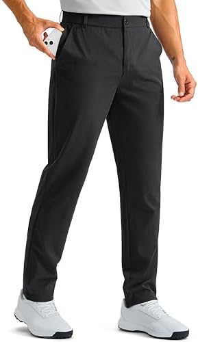 Men's golf pants, five pockets, black