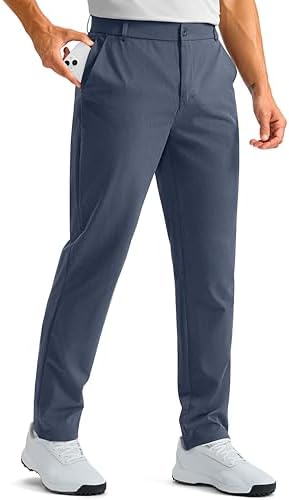 Men's golf pants, five pockets, dusty blue