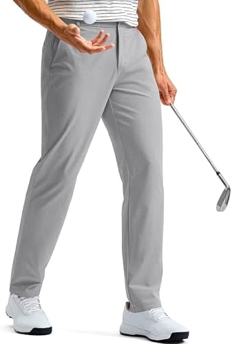 Men's golf pants, five pockets, light grey