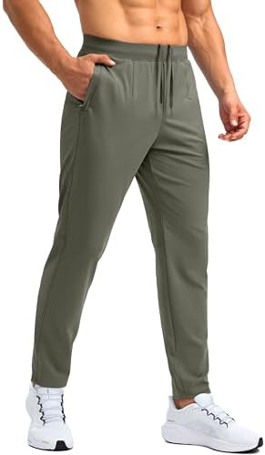 Men's golf workout pants, zip pockets, sage