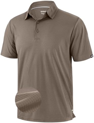 Men's grid texture golf polo, brown