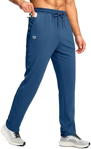 Men's gym sweatpants with pockets, dark blue