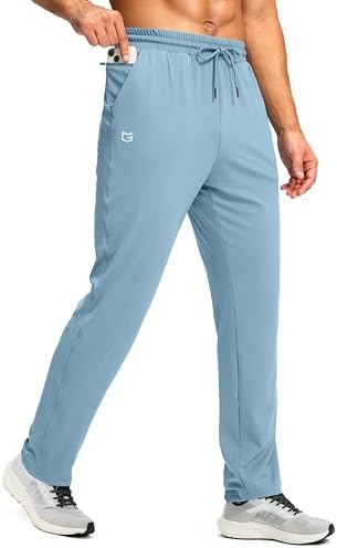 Men's gym sweatpants with pockets, haze blue