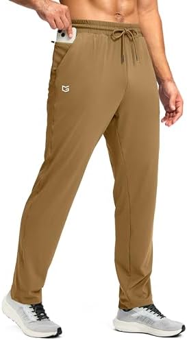 Men's gym sweatpants with pockets, khaki