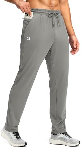 Men's gym sweatpants with pockets, light grey