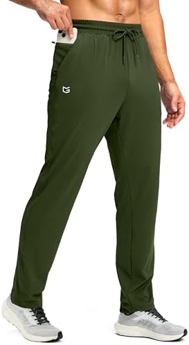 Men's gym sweatpants with pockets, olive