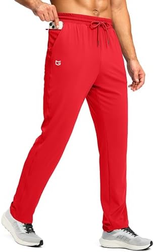 Men's gym sweatpants with pockets, power red