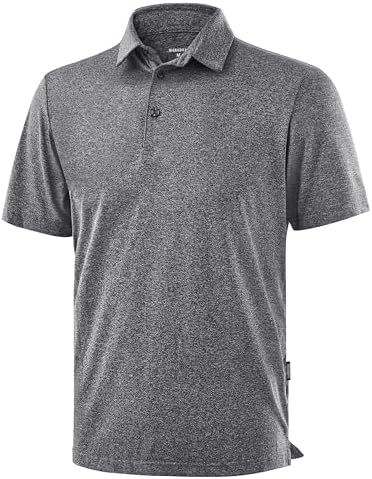 Men's heather golf polo, charcoal