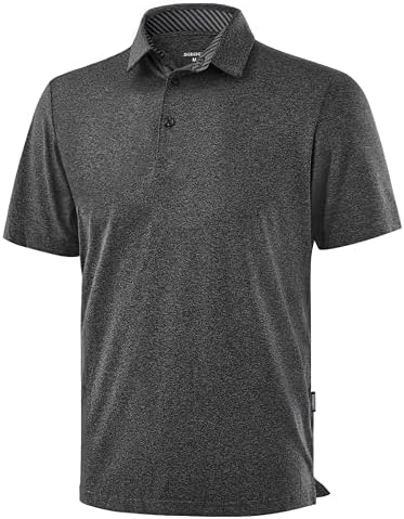 Men's heather golf polo, dark grey