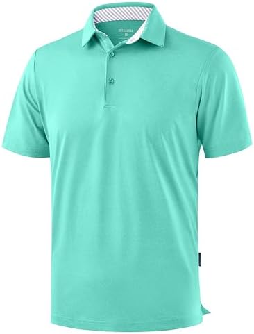 Men's heather golf polo, emerald green
