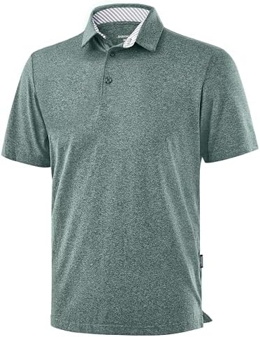 Men's heather golf polo, grey sage