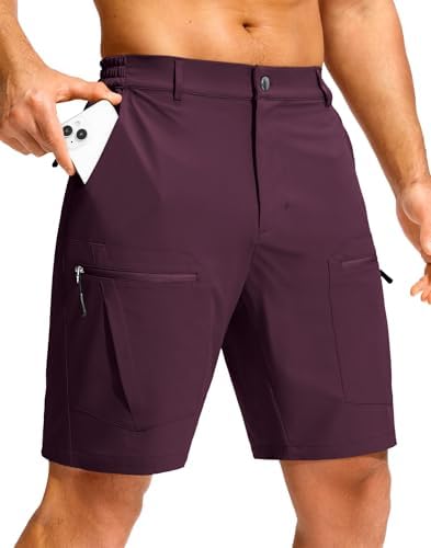 Men's hiking cargo shorts, eggplant