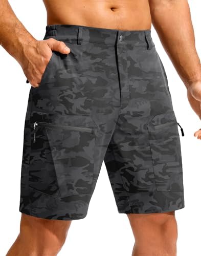 Men's hiking cargo shorts, gray camo
