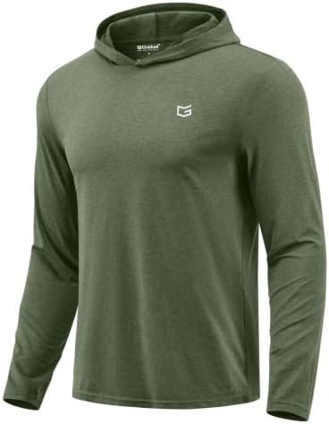 Men's lightweight athletic hoodie, dark green heather