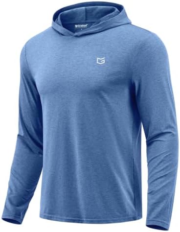 Men's lightweight athletic hoodie, haze blue heather