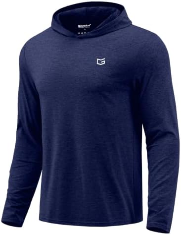 Men's lightweight athletic hoodie, navy heather