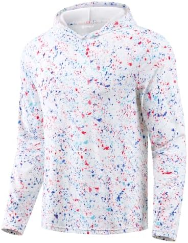 Men's lightweight athletic hoodie, white colored dots