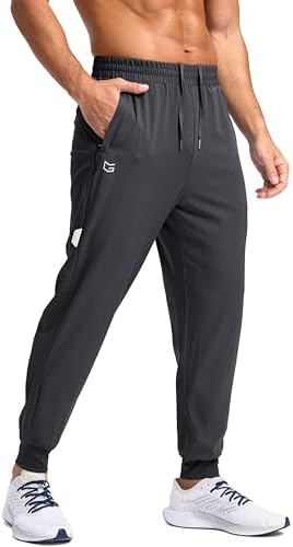 Men's lightweight joggers, zip pockets, charcoal