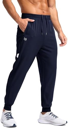 Men's lightweight joggers, zip pockets, navy