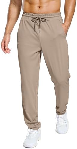 Men's lightweight track pants, khaki