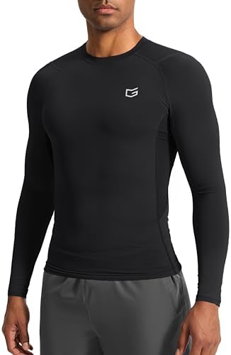 Men's long sleeve compression top, black