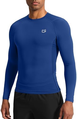Men's long sleeve compression top, blue
