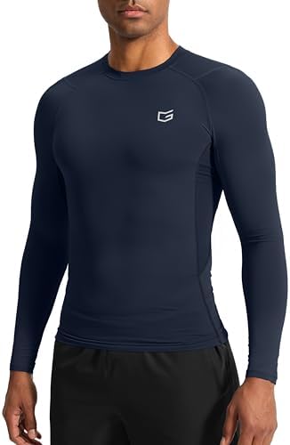 Men's long sleeve compression top, navy