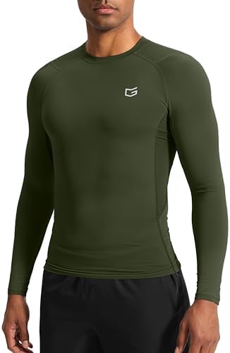 Men's long sleeve compression top, olive