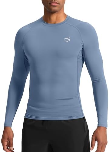 Men's long sleeve compression top, slate blue