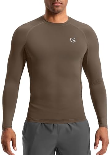 Men's long sleeve compression top, taupe