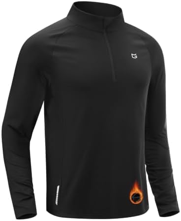 Men's long sleeve fleece quarter zip, black