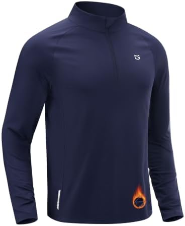 Men's long sleeve fleece quarter zip, navy
